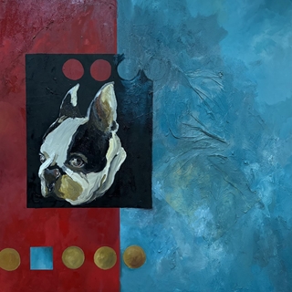 Bulldog - Óleo sobre lienzo (100x100) - Imagen 1