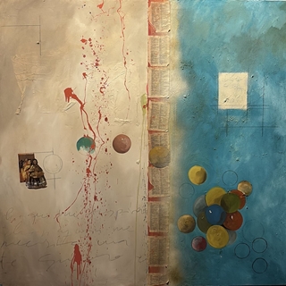 Meninas - Técnica mixta sobre tela (150x150) - Imagen 1